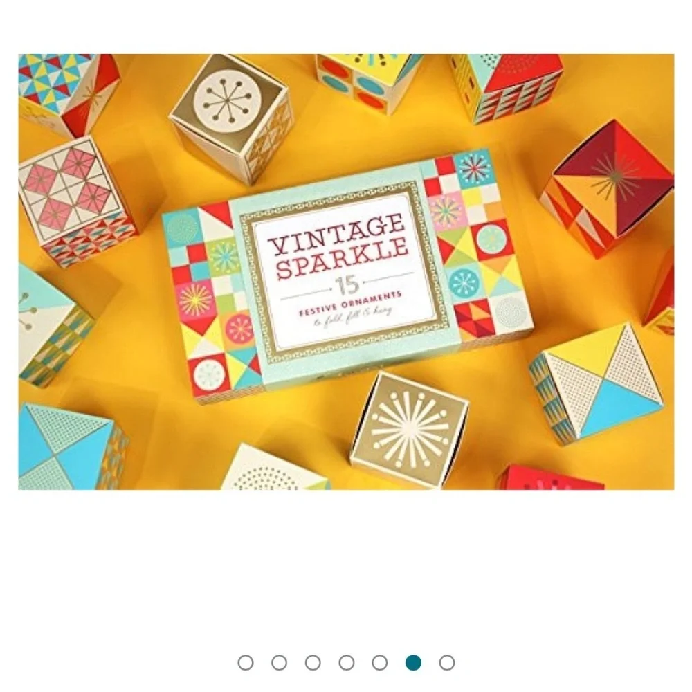 Princeton Architectural Vintage Sparkle Paper Origami Festive Ornament Craft Set